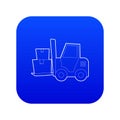 Forklift icon blue vector Royalty Free Stock Photo