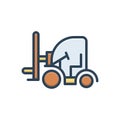 Color illustration Forklift, cargo and truck