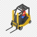 Forklift icon, isometric style Royalty Free Stock Photo