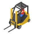 Forklift icon, isometric style Royalty Free Stock Photo