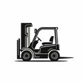 Forklift Icon In Simple Black Outline Stroke Illustration Style Royalty Free Stock Photo