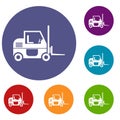 Forklift icons set Royalty Free Stock Photo