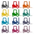 Forklift icons set Royalty Free Stock Photo