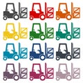 Forklift icons set Royalty Free Stock Photo