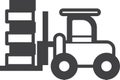 Forklift illustration in minimal style Royalty Free Stock Photo