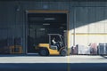 Forklift in Industrial Warehouse Royalty Free Stock Photo