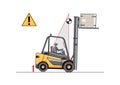 Forklift instability with a raised load.