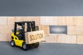 Forklift Intends to Insert block Solution into void Problem. Correction of errors and repair, search for the best resolution