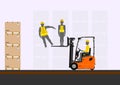 Forklift lifting people