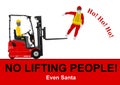 Forklift lifting people