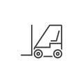 forklift line icon, lift truck outline logo illustration,