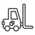 Forklift line icon. Loader vector illustration isolated on white. Transport outline style design, designed for web and