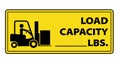 Forklift Load Capacity Label. Industrial Vehicle Access Symbol