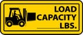 Forklift Load Capacity Label Sign On White Background