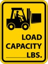 Forklift Load Capacity Label Sign On White Background