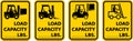 Forklift Load Capacity Label Sign On White Background