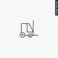 Forklift, loader, linear style sign for mobile concept and web design