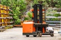 Forklift loader outdoors Royalty Free Stock Photo