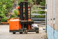 Forklift loader outdoors Royalty Free Stock Photo