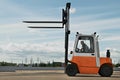 Forklift loader for warehouse works Royalty Free Stock Photo