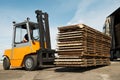Forklift loader warehouse works