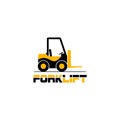 Forklift logo. Fork lift truck icon isolated on white background Royalty Free Stock Photo