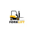 Forklift logo. Fork lift truck icon isolated on white background Royalty Free Stock Photo