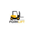 Forklift logo. Fork lift truck icon isolated on white background Royalty Free Stock Photo