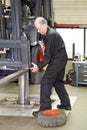 Forklift Mechanic at work Royalty Free Stock Photo