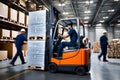 Forklift Operation in a Busy Warehouse Royalty Free Stock Photo