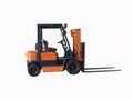 The Forklift orange and blue color isolated on white background. clipping path.