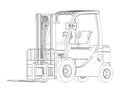 Forklift. Orthography Vector Royalty Free Stock Photo