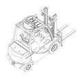 Forklift. Orthography Vector Royalty Free Stock Photo