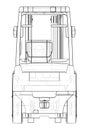 Forklift. Orthography Vector Royalty Free Stock Photo
