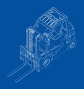 Forklift. Orthography Vector Royalty Free Stock Photo