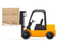 Forklift with pasteboard boxes Royalty Free Stock Photo