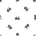 Forklift pattern seamless black Royalty Free Stock Photo