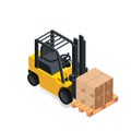 Forklift for raising and transporting goods, working transport