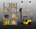 Forklift Realistic Composition