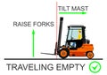 Forklift safety. Vector