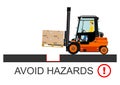 Forklift safety. Vector