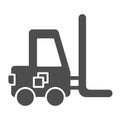 Forklift solid icon. Loader vector illustration isolated on white. Transport glyph style design, designed for web and