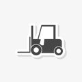 Forklift sticker, Forklift truck silhouette, simple vector icon