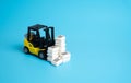 Forklift and tons of paperwork. High bureaucracy. administrative overload Royalty Free Stock Photo
