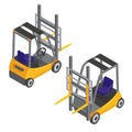 Forklift Transport. Isometric Transportation. Cargo Industry Royalty Free Stock Photo
