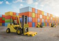 Forklift truck at container terminal