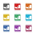 Forklift truck icon isolated on white background. Set icons colorful Royalty Free Stock Photo