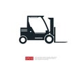 Forklift truck icon. warehouse fork loader vector illustration. delivery truck symbol for supply storage service, logistic company Royalty Free Stock Photo