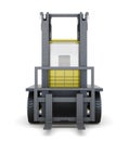 Forklift truck isolated on white background. 3d rendering Royalty Free Stock Photo