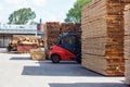 Forklift truck in lumber industry